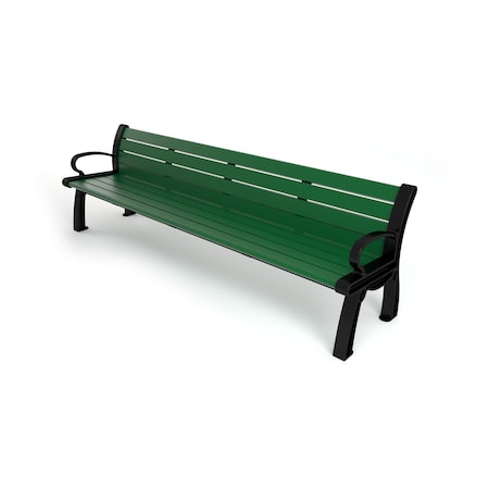 Frog Furnishings Green 8' Heritage Bench with Black Frame PB 8GREBFHER